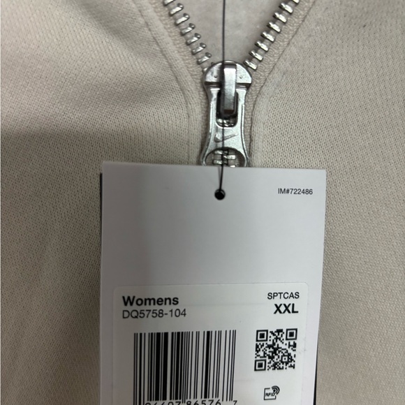 Nike Cream Oversized Zip-Up Hoodie- women’s XXL - Picture 2 of 3